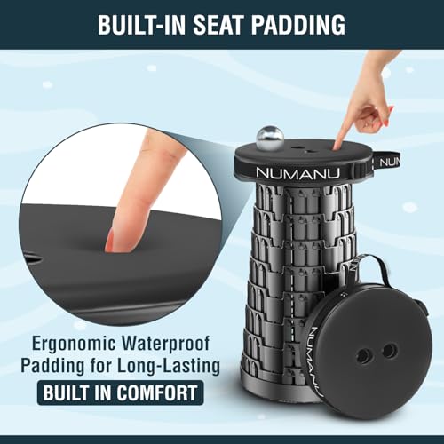NUMANU Padded Collapsible Stool for Adults 2-Pack, Folding Seat, 620 lbs - size: 2x Padded Seats + Accessories