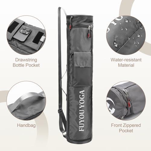 Yoga Mat Bag Compatible with Manduka, Full Zip Carrier with Pocket Strap