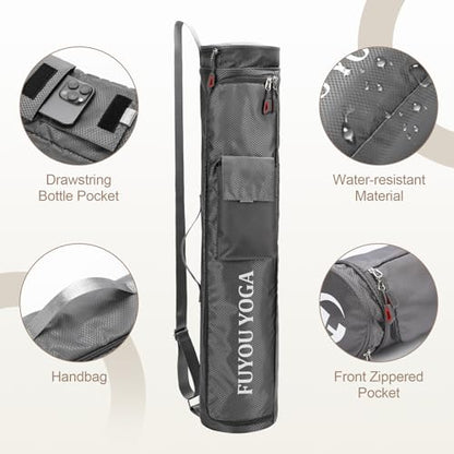 Yoga Mat Bag Compatible with Manduka, Full Zip Carrier with Pocket Strap