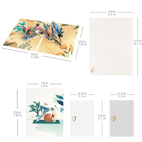 Yoga Pop Up Card, 3D Yoga Birthday Card, Mother's Day Card | Anniversary Card for Mom Girls Women. - color: Yoga Card