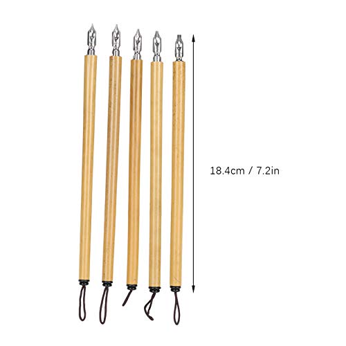 5 PCS Dip Pen, Calligraphy Bamboo Pens, Inking Pens for Drawing, Writing, Masking Fluid