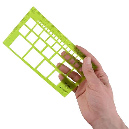 Westcott T-828 Technical Squares Drawing and Drafting Template, Plastic Template Tool, Green
