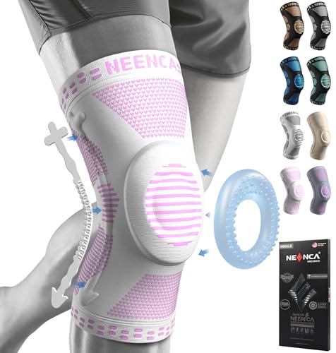 NEENCA Professional Knee Brace, Medical Knee Support for Women & Men Relief - color: Pink White, size: XXX-Large