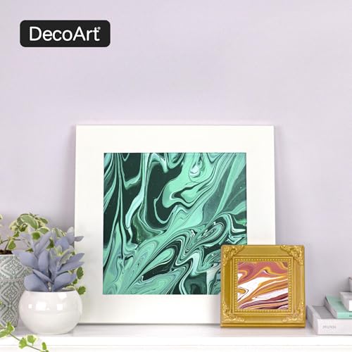 DecoArt Fluid Art Ready-to-Pour Paint Set – Silver Seas Colors, Set of 6 (4 fl oz Bottles) – Acrylic Pouring Paints for Canvas, Wood & DIY Craft Projects - color: Multi - Silver Seas