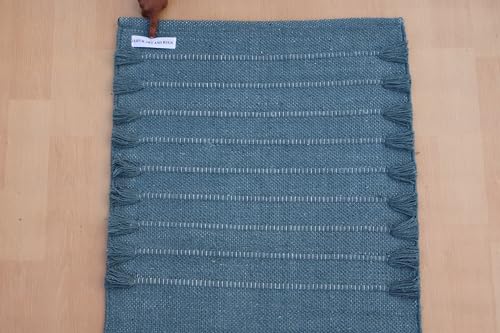 Jaipur Art & Rugs Cotton Yoga Rug - Eco-Friendly Hand-Woven Thick Mat (24”x72”x5mm) for Everyday Fitness at Home - Comfortable & Extra-Long - color: Dark Green