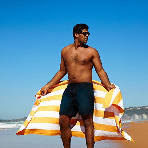 Dock & Bay Quick Dry Beach Towel - Cabana - Ipanema Orange - Large | Sand-Resistant, Includes Travel Bag, Lightweight & Compact, 100% Recycled DryQ Fabric, Large (160x90cm, 63x35") - color: Cabana - Ipanema Orange, size: Large (160x90cm, 63x35")