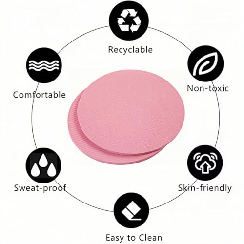 2-piece set yoga knee pads and exercise mats - super thick anti slip support for thick boards, gardening, push ups, knees, Pilates, and floor exercises - knees, elbows, wrists - color: pink