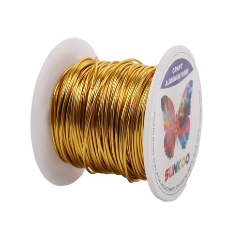 Aluminum Craft Wire,18 Gauge (1mm) Gold Bendable Wire,100 Feet Continuous Roll for Jewelry Making,Sculpting,Floral & Armature Projects - size: 18 Gauge 100Ft, style: Gold