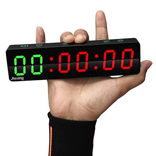 Gym Timer, Portable, Interval Timer with Rechargeable Battery and Built-in Magnet, LED Digital Anti Vertigo Display, Upgraded Workout Clock for Home Gym Garage Fitness - color: 1" Black 2