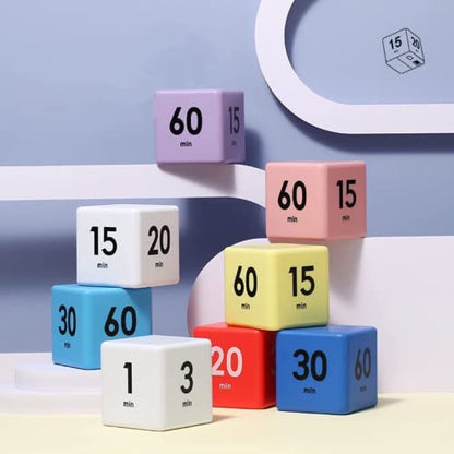 Feilifan Cube Timer, Productivity Flip Timer, Countdown 15-20-30-60 Minute - color: 15-20-30-60min,pink