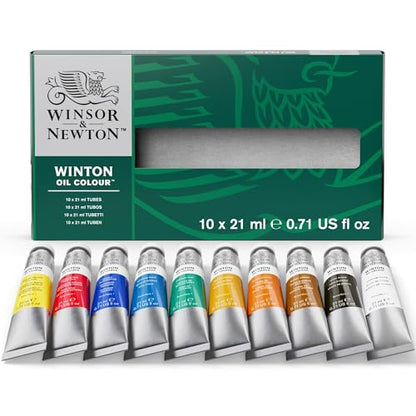 Winsor & Newton Winton Oil Color Paint, Basic Set, 10 x 21ml Tubes - style: Basic Set - 10 x 21ml