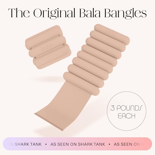 Bala Bangles Wrist & Ankle Weights for Women & Men, Home Gym Equipment | Adjustable Weighted Bands for Arm & Legs Workouts - Pilates, Yoga, Walking, Barre, & Strength Training Exercise - color: Sand, size: 3 LB