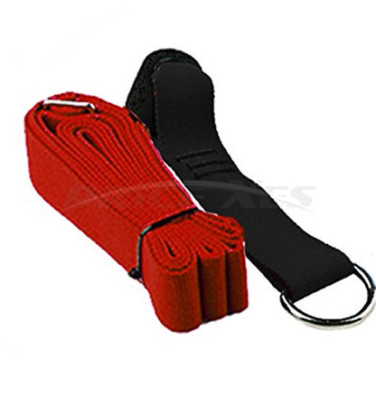 Adjustable Leg Stretcher Lengthen Ballet Stretch Band - Easy Install on Door Flexibility Stretching Leg Strap Great Cheer Dance Gymnastics Trainer Stretching Equipment Taekwondo Training - color: red