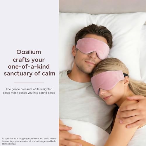 Lyocell Weighted Sleep Eye Mask for Women Men, 5.3oz & 7oz, Removable Washable Weighted Bag, Light Blocking Eye Cover, Soft Eye Shade for Travel Essentials, Office Naps, Gift,Pink - color: Pink