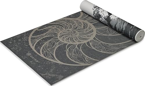 Gaiam Yoga Mat - Premium 6mm Print Reversible Extra Thick Non Slip Exercise & Fitness Mat for All Types of Yoga, Pilates & Floor Workouts (68" x 24" x 6mm Thick) - color: Spiral Motion