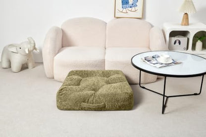 Floor Cushion Pillow, Portable Large - color: Square, Green