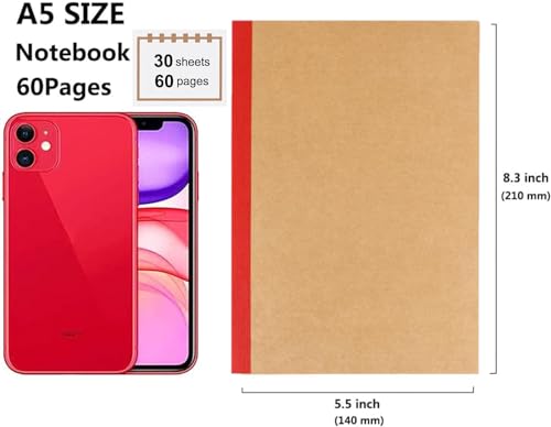 12 Pack A5 Kraft Notebooks, 60 Blank Pages Travel Journal Bulk, Soft Cover Notebooks for Women Girls Students, Making Plans Writing Memos Office School Supplies, 8.3 X 5.5 in - style: 12pack Blank page