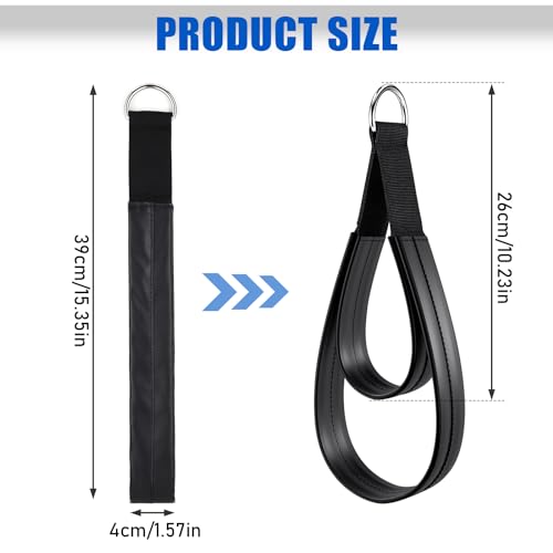 TOBWOLF 2PCS Pilates Straps for Reformer, Double Loop D Ring Foot Hand | Non Slip Padded Grip | Sweat-Resistant Comfort for Pilates | Exercise Straps for Yoga & Home Gym Workouts - color: Black (Upgraded Material PU Leather)