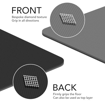 Large Workout Mat - 10mm Extra Thick Exercise Mat & Wide Yoga Mat, 72"x32" - color: Grey