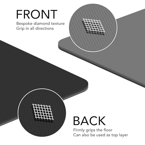 Large Workout Mat - 10mm Extra Thick Exercise Mat & Wide Yoga Mat, 72"x32" - color: Grey - Printed