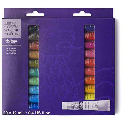 Winsor & Newton Artisan Water Mixable Oil Color Paint, 0.4-oz (12xml) Tubes, Set of 20 - style: Tube Set 20 x 0.4-oz