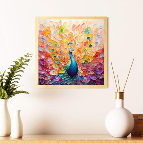 Peacock Diamond Art Kits for Adults, Diamond Painting Kits 14x14 Inch | Diamond Painting Kits for Adults Beginners, Gem Art, 5D Full Drill, DIY Arts and Crafts for Gift Home or Decor - color: Style 68