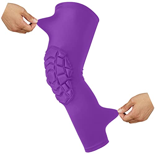 SZKANI Knee Pads Compression Leg Sleeve Knee Sleeve for All Sports Wrestling Protector Gear, 1 Pair of Knee Paded - color: Purple_2 Pack, size: Small