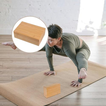 KESYOO Natural Yoga Brick Wooden Yoga Block for Home Fitness Dance Training Practice Auxiliary Tool Smooth Surface Portable Exercise Brick 9.05 X 5.90 X 2.95 in 1 Pack
