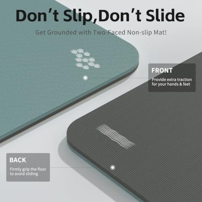 PAIDU Yoga Mat 8mm TPE Non‑Slip Fitness Mat with Strap for Home Workouts - color: 딥그린 & 그레이