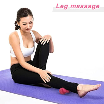 SELEWARE Peanut Massage Ball, Double Lacrosse Roller for Muscle Relief - color: Pink