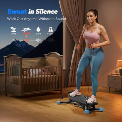 MERACH Balance Board for Adults, Rocking Stepper with Resistance Bands - color: Black&Blue