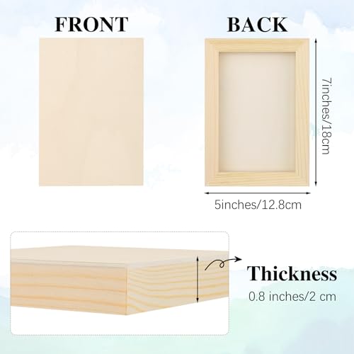 Aodaer 8 Pack Wood Panels 5 x 7 Inch Wooden Panels Canvas Unfinished Craft Wood Boards Panels for Art Crafts Acrylic and Oil Painting Pouring DIY Projects - size: 5 x 7 Inch