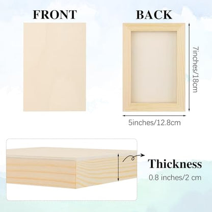 Aodaer 8 Pack Wood Panels 5 x 7 Inch Wooden Panels Canvas Unfinished Craft Wood Boards Panels for Art Crafts Acrylic and Oil Painting Pouring DIY Projects - size: 5 x 7 Inch