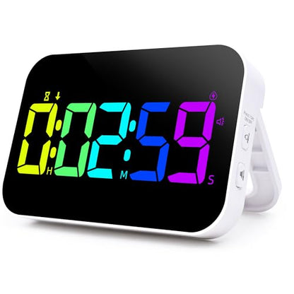 Kitchen Digital RGB Timer, Count Down Up, Rechargeable, Vibration Mode Adjustable Volume and Brightness LED Display, Time Management Cook - color: Rgb-sport
