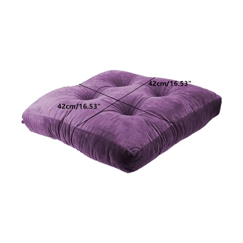 Square Pillows Seating, Thick Meditation Floor Pillow,Flexible Large Pillows Seating,2PCS Color Chair Pads Cushions,Square Floor Pillows for Game Yoga Violet, 42 * 42cm/16.53 * 16.53" - color: Violet, size: 42*42cm/16.53*16.53"