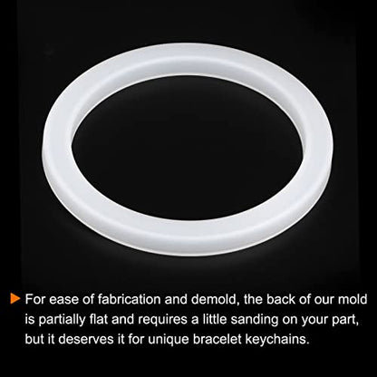 HARFINGTON Bracelet Mold Bangle Ring Mold Silicone Round Square Epoxy 95mm Wristlet Keychains Mold for DIY Resin Bangle Bracelet Car Key Chain Jewelry Making - size: 90mmx110mm