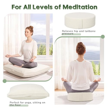 Meditation Cushion, 32x32inch Meditation Floor Pillow for Adults