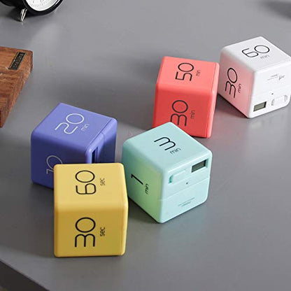mooas Cube Timer, Flip, Block, Productivity, Time Management (White) - color: White