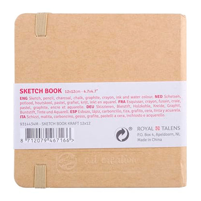 Talens Japan T9314-434M 452361 Art Creation Sketchbook, Drawing Notebook, 4.7 x 4.7 inches (12 x 12 cm), Craft Paper - color: craft paper, size: 12×12cm