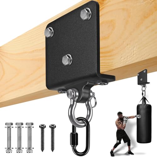 BeneLabel Heavy Bag Hanger for Punching Bag Beam Mount Hardware 360° Rotation Boxing Bag Ceiling Mount I-Beam Hanger for Hanging Heavy Punching Bags Wall Hangers - color: 180° D-ring Beam Hanger ( 1 Pcs )