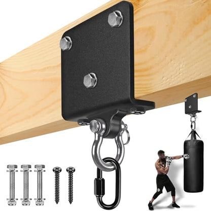 BeneLabel Heavy Bag Hanger for Punching Bag Beam Mount Hardware 360° Rotation Boxing Bag Ceiling Mount I-Beam Hanger for Hanging Heavy Punching Bags Wall Hangers - color: 180° D-ring Beam Hanger ( 1 Pcs )