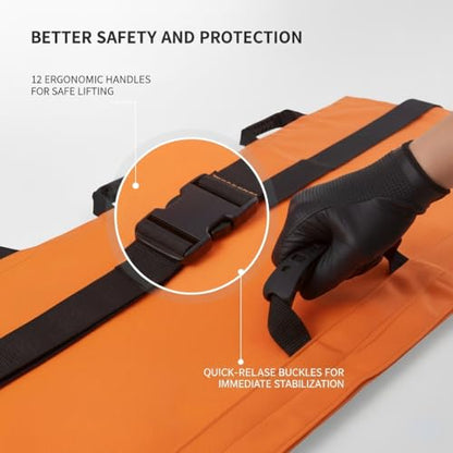 Emergency Patient & Large Dog Rescue Stretcher Gurney, 400 lbs - color: Orange, size: One-Pack