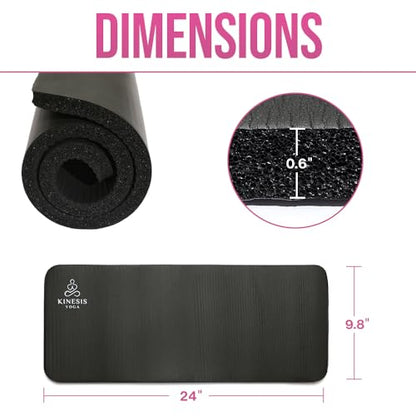 Kinesis Yoga Knee Pad Cushion - 0.6 Inch (15mm) Thick Exercise Knee Pad
