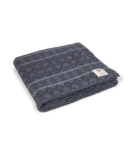 Manduka Yoga Cotton Blanket - Yoga Prop and Accessory, Roll, Fold, Stack to Support, Made of Cotton, 68 inch (172cm), Thunder Grey