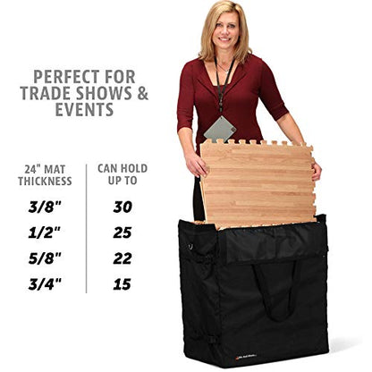 We Sell Mats Shoulder Bag for Carrying Tradeshow Flooring, Interlocking EVA Foam Mats & Other Tiles, Black, 25 in x 25 in x 14 in (BAGC)