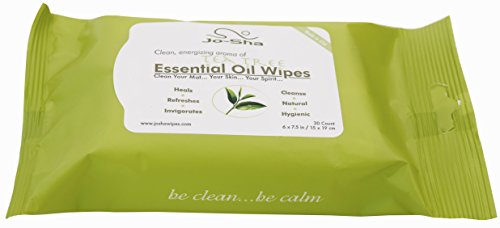 JoSha Yoga Mat and Personal Care Wipes for Hygiene Solution – Natural Essential Cleaning Wipes - Eco-Friendly and Portable Travel Pack for Fitness, Yoga and Daily Freshness - Made in USA, Pack of 2