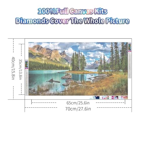 YALKIN Square 5D Diamond Art Kits for Adults, Large Forest Landscape Diamond Painting Kits Full Drill Diamond Painting Kit for Adult, DIY Picture Art for Home Wall Decor 40 x 70cm/15.7 x 27.6in