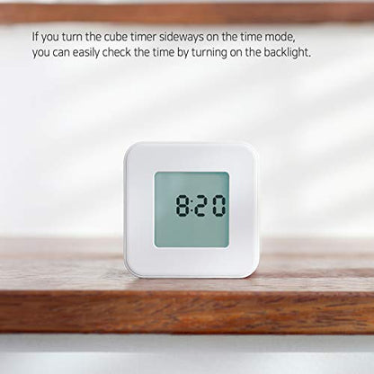 mooas Multi Clock Time Cube Timer, Alarm, Backlight, Productivity (White) - color: White