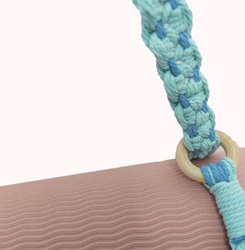 kiido Macrame Yoga Mat Carrying Strap [MAT NOT Included], Hand Woven Multi-use Strap/Carrier for Your Yoga Mat, Exercise Mat - color: Light Blue