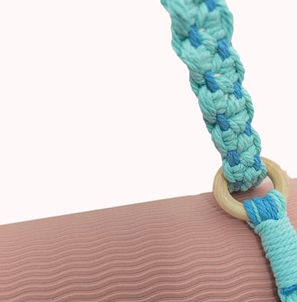 kiido Macrame Yoga Mat Carrying Strap [MAT NOT Included], Hand Woven Multi-use Strap/Carrier for Your Yoga Mat, Exercise Mat - color: Light Blue